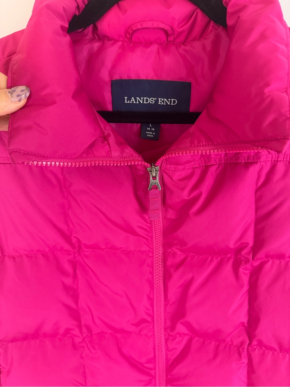 Lands’ End Girls Hot Pink Quilted Puffer Vest - Picture 5 of 7